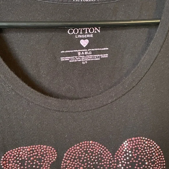 Victoria's Secret Black Pajama Dress with Red Glitter Logo - Picture 2 of 3